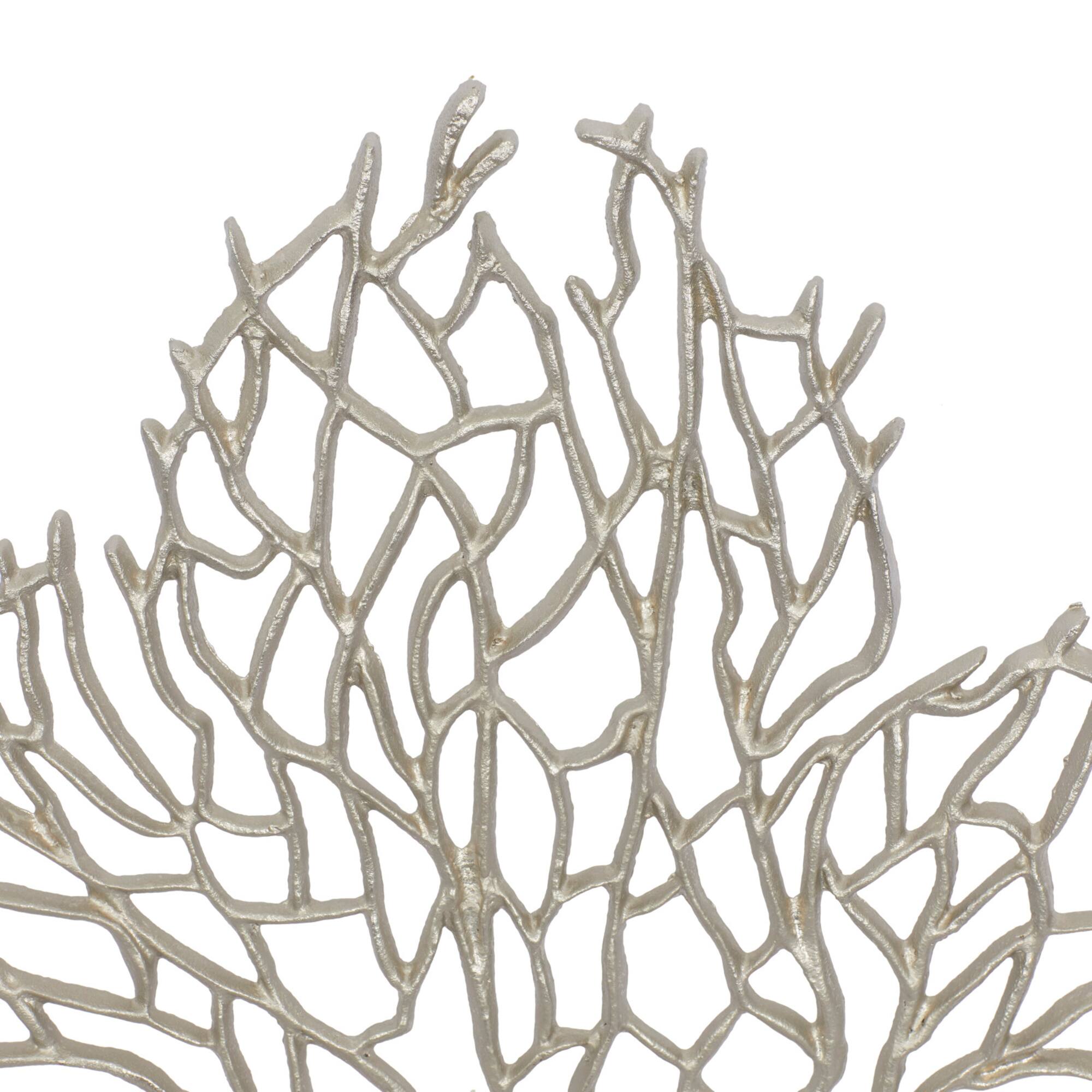 21" Silver Aluminum Coastal Nature Sculpture